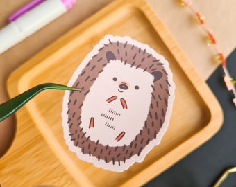 Cute Hedgehog Sticker | Kawaii Hedgehog | Cute Animal Sticker | Journal Sticker | Planner Sticker | Die-Cut Sticker | Semi-Vinyl Sticker