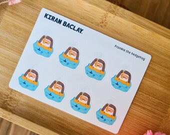 Cute Hedgehog Snorkle Stickers | Cute Sticker Sheet | Hedgehog Mini Sticker Sheet | Cute Animal Sticker | Journal Sticker | Cute Stationery