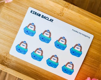 Cute Hedgehog Swimming Stickers | Cute Sticker Sheet | Hedgehog Mini Sticker Sheet | Cute Animal Sticker | Journal Sticker | Cute Stationery