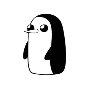 Adventure Time Gunter the Penguin Decal Sticker *Multiple sizes and Colors available* Cartoon Game Window Phone Cup Bumper