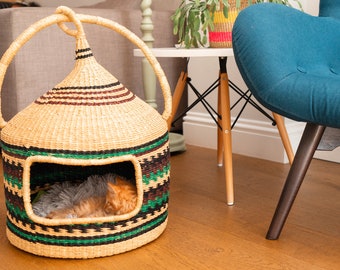 Cat Handwoven Basket Pet Cat/ Cat Bed/Safe Bed/Christmas