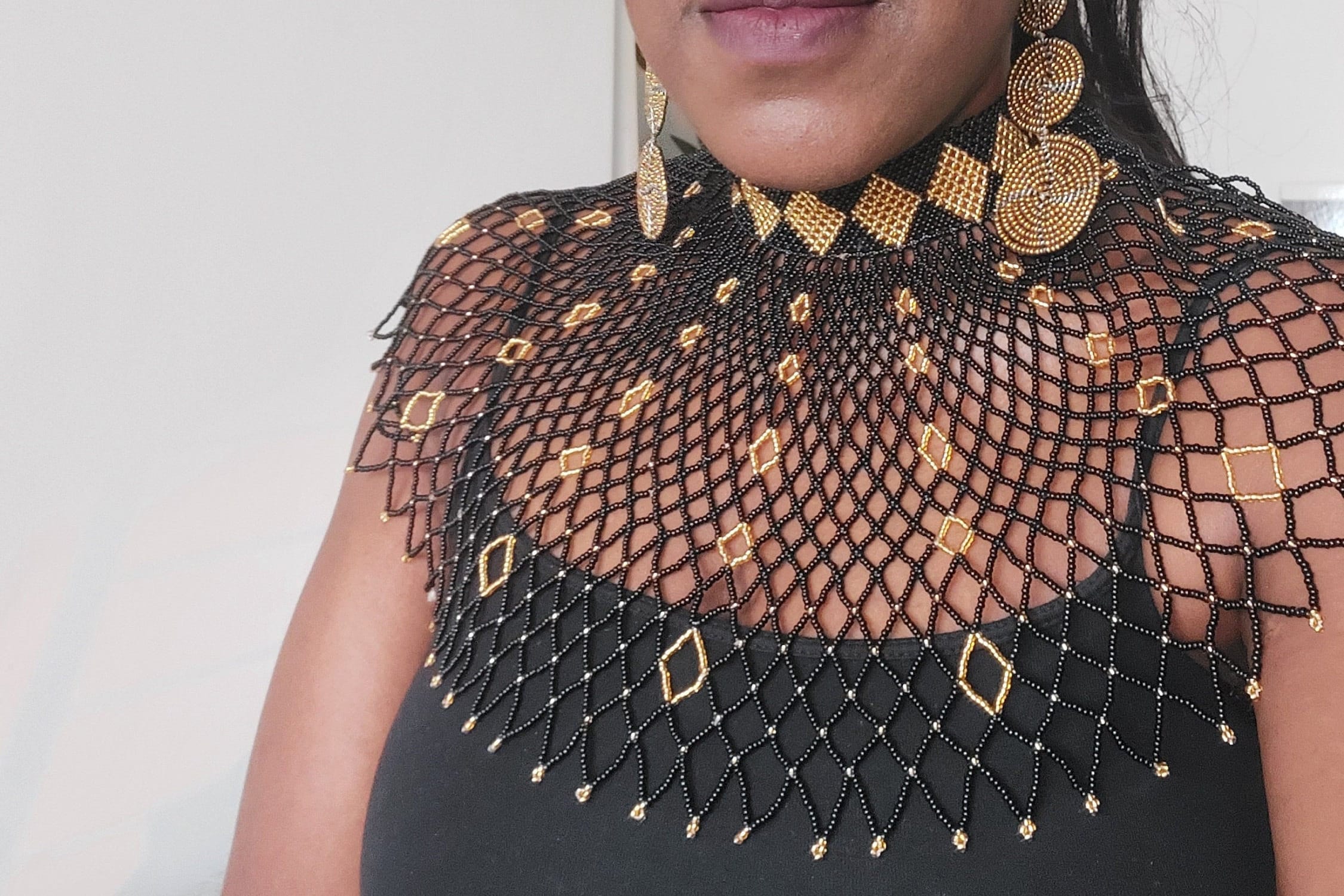 African Shoulder Necklace - Etsy display picture 2