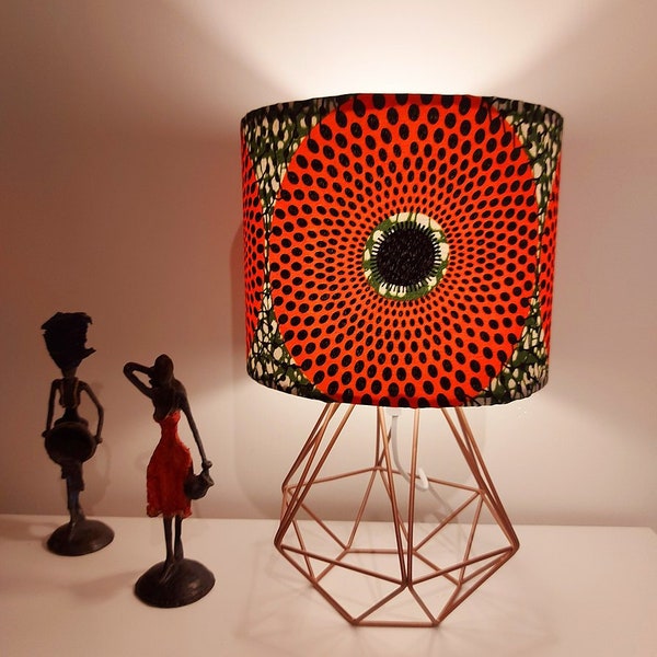 Afro Decor Drum Abat-jour/ Wax Print Lampes Sunset shade, African Print Abat /Abat-jour pour lampe de table ou plafonnier, Bohem