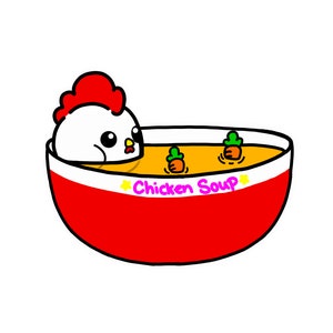 Pegatina de sopa de pollo, pegatina de sopa