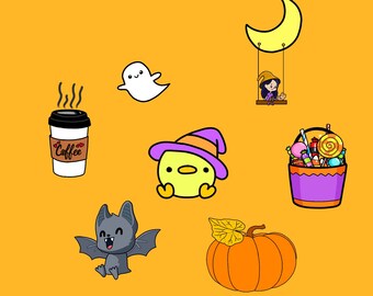 Halloween Sticker Bundle, Cute stickers, Bullet Journal Stickers, Planner Stickers