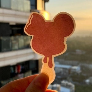 Pegatina de helado de Mickey Mouse, pegatina de helado, pegatina brillante, pegatina transparente, pegatina de comida, pegatina de diario, pegatina de computadora portátil