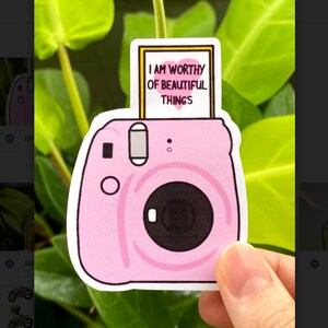 Je bent mooie dingen waard Sticker, Polaroid Sticker, Zelfliefde Sticker, Motiverende Sticker, Leuke Sticker, Laptop Sticker