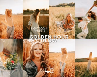 GOLDEN HOUR GLOW Lightroom Presets: Honey and Sunshine Filters | Creamy Natural Tone Photography