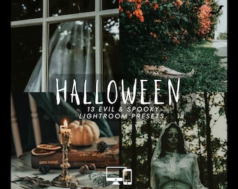 Halloween Lightroom Presets: Dark, Spooky, Gothic Photo Filters (Mobile & Desktop)