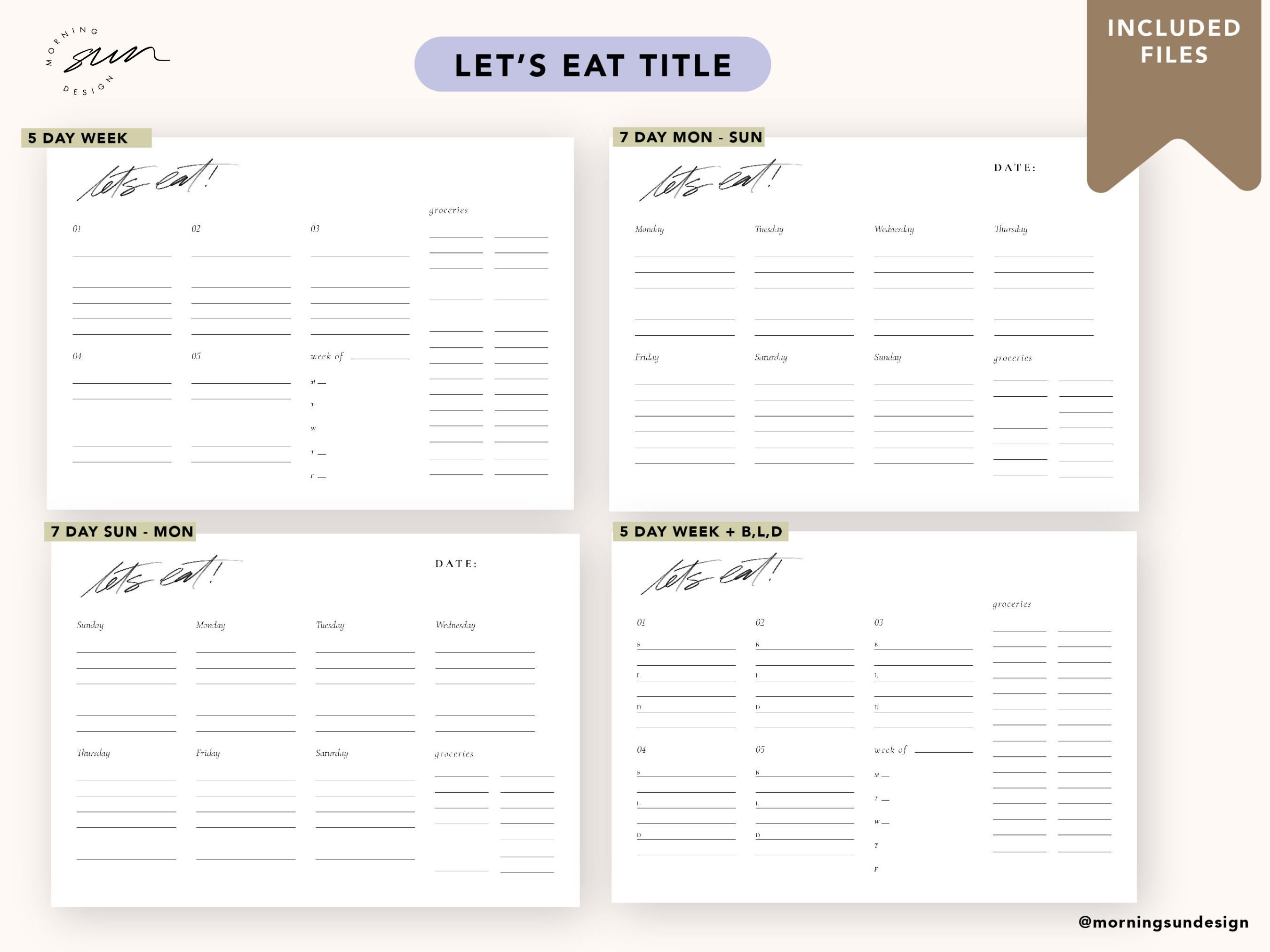 Weekly Meal Planner Printable | A4 Instant Download Minimalist ...