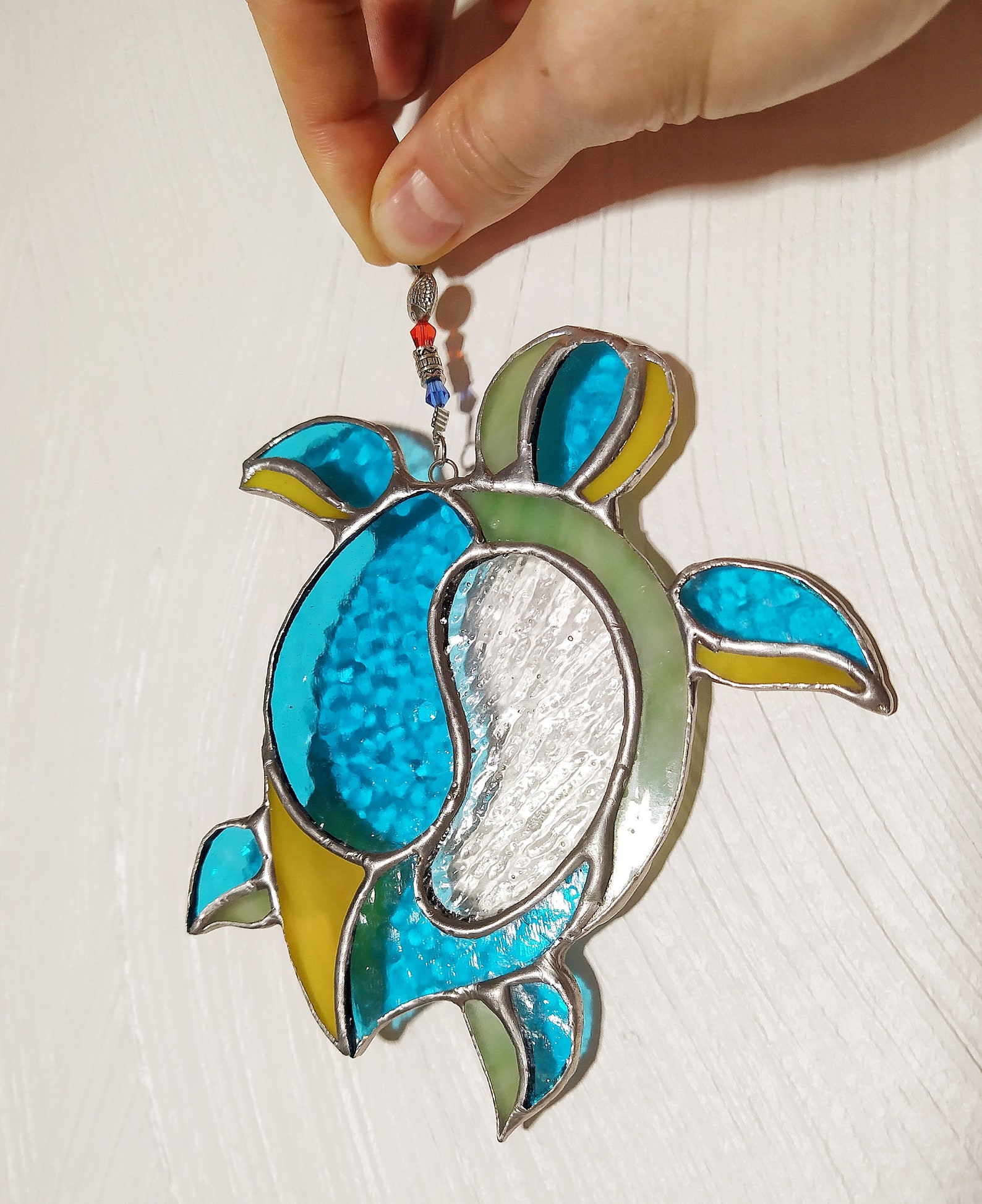 Stained Glass Sea Turtle Art Glass Turtle Suncatcher | Etsy