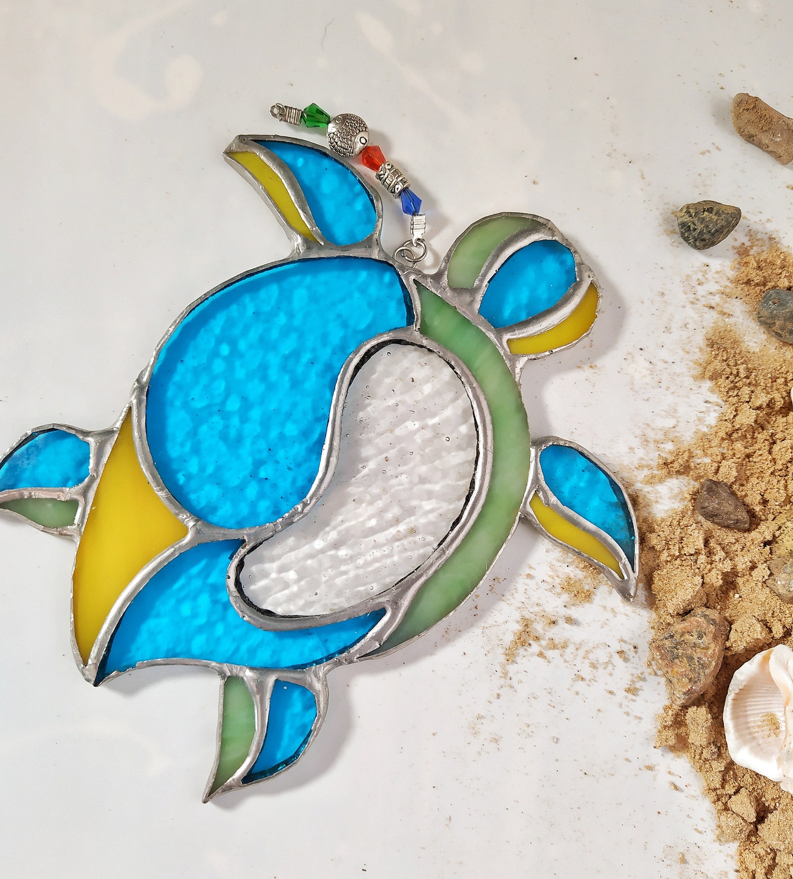 Stained Glass Sea Turtle Art Glass Turtle Suncatcher | Etsy