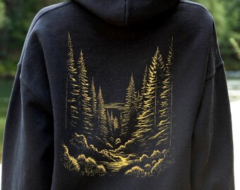 Camping Sweatshirt, Pine Tree Hoodie, Hiking Shirt Women, Forest Sweatshirt, Adventure Sweater, Nature Lover Tee, National Park Gift For Her