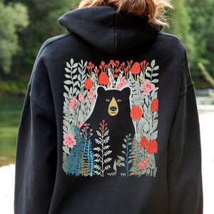 Bear Hoodie, Bear Lover Gift, Adventure Sweatshirt, Black Bear Shirt, Grizzly Bear Hoodie, Camping Life Sweater, Camping Pullover Crewneck bild 6