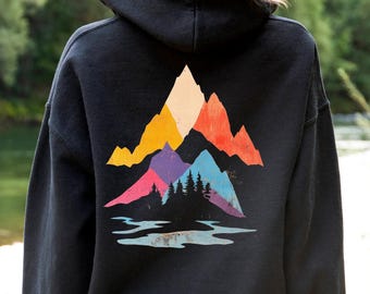 Mountain Shirt, Hiking Gift Men, Outdoor Adventure Hoodie, Travel Sweatshirt, Nature Lover Gift, Camping Dad T Shirt, Retro Mountain Shirt