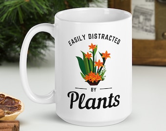 Taza para amantes de las plantas, regalo divertido de jardinería, taza de café con plantas de interior