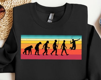 Badminton Shirt, Funny Gift For Badminton Player, Sports Gift for Dad Coach Gift, Shuttlecock Sweatshirt Hoodie, Retro Badminton Evolution