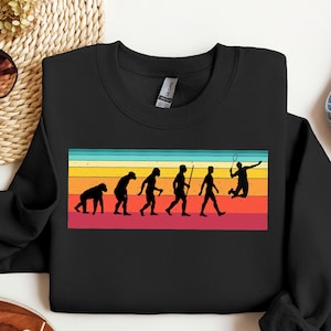Badminton Shirt, Funny Gift For Badminton Player, Sports Gift for Dad Coach Gift, Shuttlecock Sweatshirt Hoodie, Retro Badminton Evolution