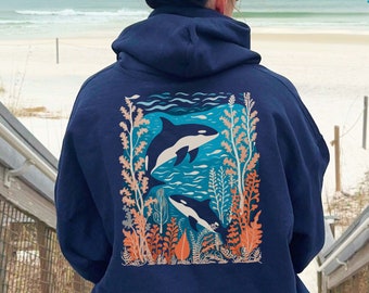 Orca Sweatshirt, Whale Hoodie, Nature Lover Gift, Killer Whale