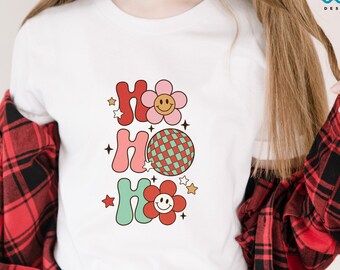 Ho Ho Ho Shirt, Holiday Shirt Gift For Family, Funny Xmas Tee, Ho Ho Ho Santa Sweatshirt Women, Family Matching Hoodie, Retro Christmas Gift
