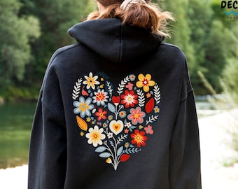 Wildflowers Hoodie, Flower Sweatshirt, Pressed Flower Shirt