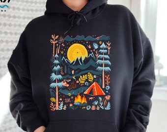 Camping Hoodie, Camp Gift, Outdoor Sweater, Camping Sweatshirt, Hiking Tshirt, Happy Camper Tshirt, Nature Lover Gift, Family Camping Tee