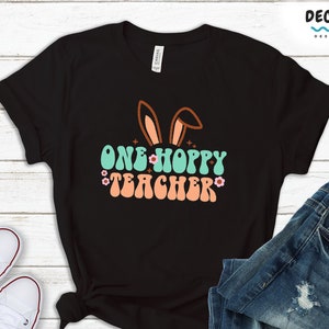 Easter Teacher Shirt Gift, Happy Hip Hop Bunny, Kindergarten Elementary Teacher Sweatshirt Hoodie, Cute Teacher T-shirt, Rabbit Tee Women