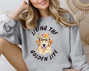 Golden Retriever Sweatshirt, Golden Mom Shirt, Retriever Hoodie, Gift For Dog Owner, Golden Mum Sweater, Gift For Dog Mama, Dog Dad Crewneck