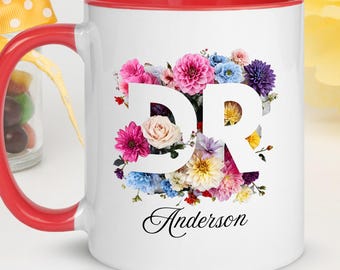 Mug docteur personnalisé, cadeau personnalisé pour docteur, idée cadeau pour remerciements docteur, mug doctorat, mug doctorat pour elle, tasse à café docteur floral