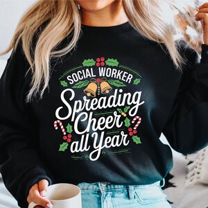 Social Worker Christmas Sweatshirt, Xmas Social Worker Hoodie, School Social Work Sweater, Social Work Shirt Case Manager Gift For Counselor