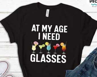 Funny Drinking Shirt, Cocktail Glasses Tee, Wine Lover Gift