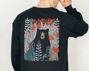 Bear Hoodie, Bear Lover Gift, Adventure Sweatshirt, Black Bear Shirt, Grizzly Bear Hoodie, Camping Life Sweater, Camping Pullover Crewneck