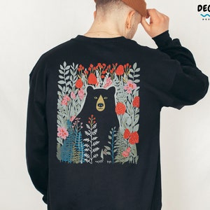 Bear Hoodie, Bear Lover Gift, Adventure Sweatshirt, Black Bear Shirt, Grizzly Bear Hoodie, Camping Life Sweater, Camping Pullover Crewneck bild 1