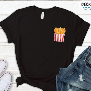 French Fries Shirt, Cute Pocket Tee, Pocket Print Sweatshirt, French Fry Hoodie, Potato Chips T-shirt, Fast Food Lover Tshirt, Foodie Gift
