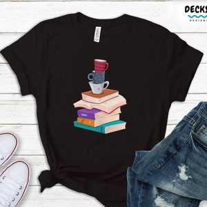 Books And Coffee Shirt, Gift For Reader, Bookworm T-shirt, Reading Sweatshirt, Gift for English Teacher, Book Nerd College Student Hoodie