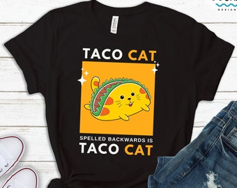 Taco Cat T-Shirt, Funny Foodie Cat Mama Tee
