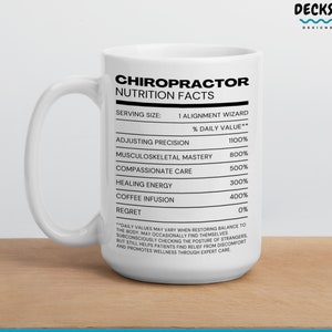 Kubek z wartościami odżywczymi dla chiropraktyka, spersonalizowany prezent dla chiropraktyka, prezent dla lekarza kręgosłupa, kubek na kawę dla absolwenta Chiro Squad, zabawny prezent dla asystenta medycznego