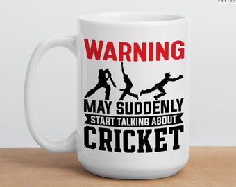 Cricket Mug, Personalised Cricket Player Gift, Cricketer Birthday Gift, Cricket Team Gift, Cricket Coach Coffee Cup, Funny Cricket Fan Mug