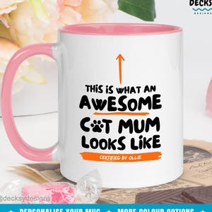 Custom Cat Mum Mug, Pet Name Mug, Cat Lover Cup, Mother&#39;s Day Gift, Coffee Mug For Wife, Cat Gift For Women Kitty Mom Birthday Gift From Pet