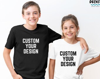 Kids Custom Shirt, Personalised Gift for Boys & Girls, Custom Photo Print, Kids Name Tshirt, Birthday Girl Shirt Matching Kids and Adult Tee