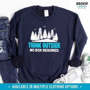 Think Outside No Box Required Camping T-Shirt Camp Gift Think Outside No Box Required Camping T-Shirt Camp Gift