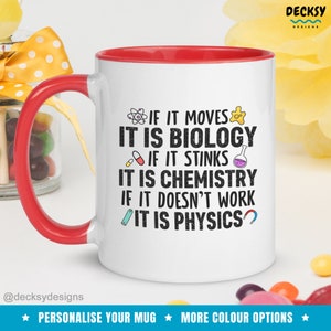 Funny Science Coffee Mug, Personalised Scientist Gift, School Physics Teacher Gift, Chemistry Teacher Cup, Biology Teacher Gift From Student