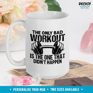 Funny Workout Mug, Workout Mom Gift, Fitness Mug Men, Gym Lover Gift, Weight Lifting Mug, Workout Partner Coffee Cup, Gym Buddy Birthday image 9