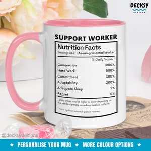 Tazza per operatore di supporto, regalo di ringraziamento personalizzato per operatore di supporto, regalo per operatore del caso, tazza per lavoro sociale, regalo di apprezzamento PSW, idea regalo per badante