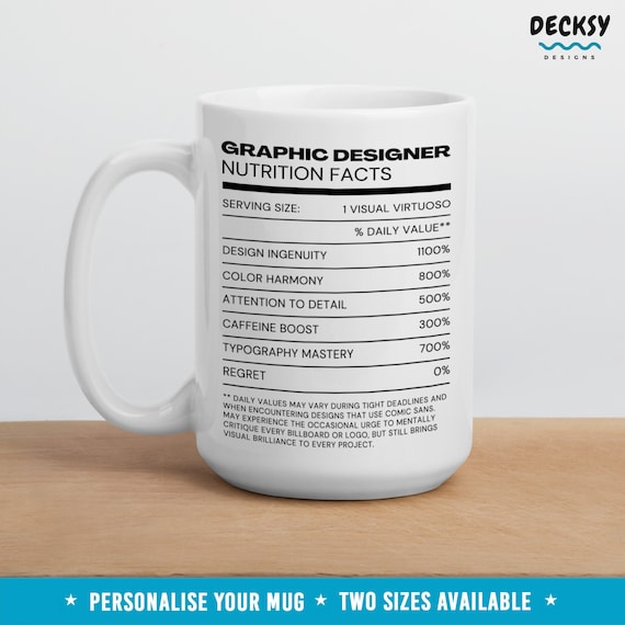 Graphic Designer Mug, Custom Digital Artist Gift, Personalised Illustrator Gift, Design Student Mug, Web Designer Gift, Visual Artist Mug