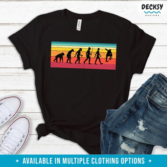 Vintage Skateboard Evolution T-Shirt, Retro Skater Tee