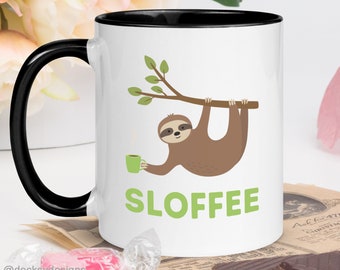 Taza de café perezoso, regalo personalizado para el amante de los perezosos, taza de perezoso divertido, lindo regalo de perezoso para ella, taza de perezoso perezoso, regalo de cumpleaños personalizado de perezoso