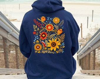 ♡様　BY. FLOWER SWEATSHIRT Sunflower Hoodie, Flower Sweatshirt, Floral Gift for Her