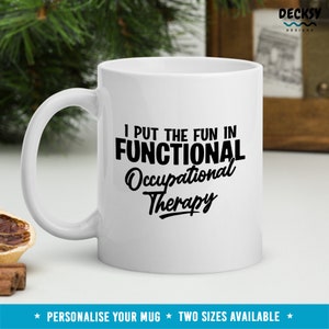 Taza de terapia ocupacional, taza de café de regalo de terapeuta, graduación de terapeuta, regalo de OT pediátrico, taza de café de oficina de terapeuta, estudiante de OT personalizado