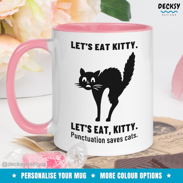 Grammar Coffee Mug, English Teacher Gift, Funny Cat Mug, Punctuality Mug, Teacher Appreciation Cup, Gifts For Teachers, Language Teacher Mug
